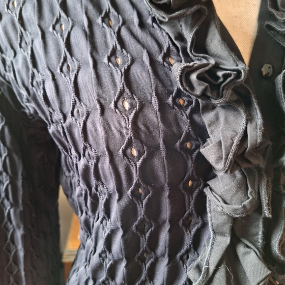 Naracamicie Black Stretch Eyelet Blouse, SIze Large12/14 - Picture 4 of 13